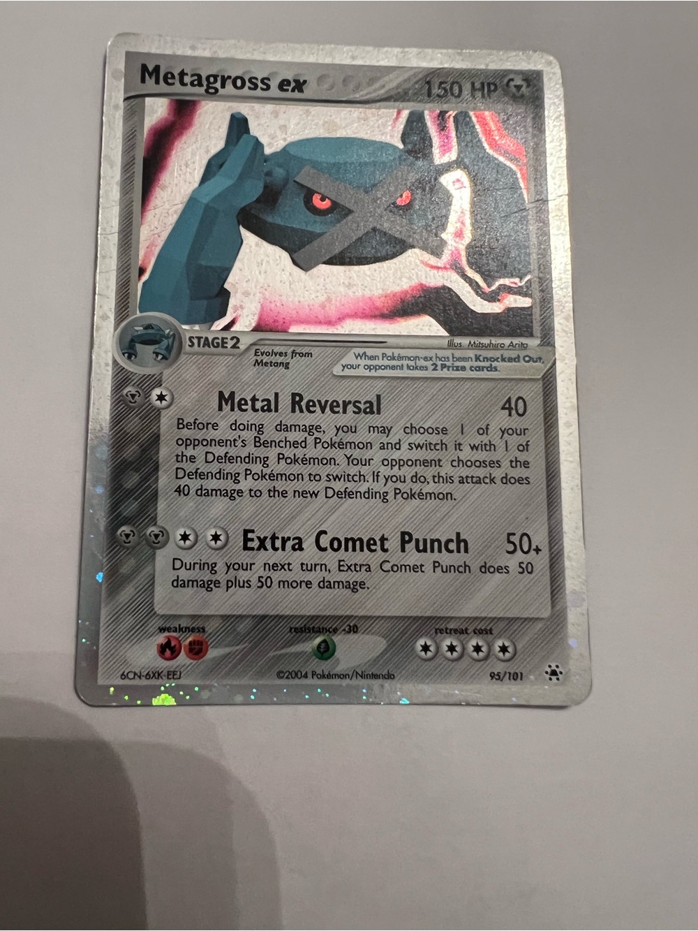 2004 Ultra Rare Metagross Ex Holo 95/101 Hidden Legends Pokémon Card